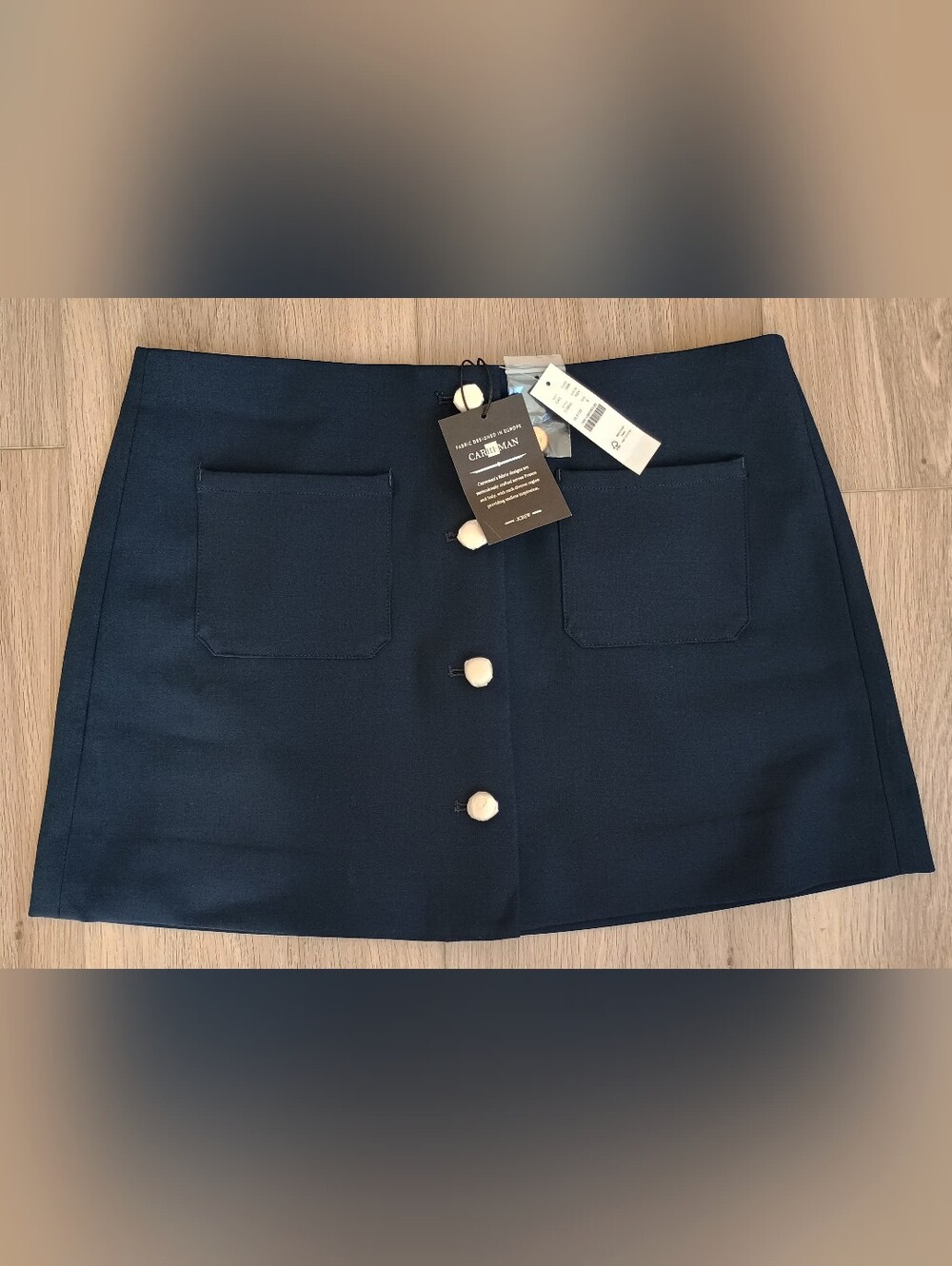 NWT J.Crew Fairfax Button Down Mini Skirt Navy Size 8